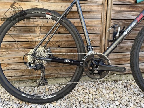 SB4 gravel kerékpár, acélváz, karbon villa, Shimano GRX 2x11s - 53 cm (fényes kaméleon)
