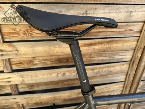 SB4 gravel kerékpár, acélváz, karbon villa, Shimano GRX 2x11s - 53 cm (fényes kaméleon)