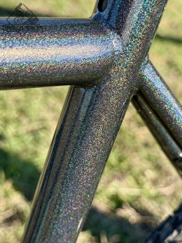 SB4 gravel kerékpár, acélváz, karbon villa, Shimano GRX 2x11s - 53 cm (fényes kaméleon)