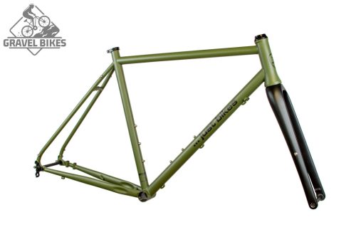 JB-SB4 2x húzott CroMoly gravel acélváz, ED bevonat - matt olíva zöld