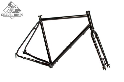 JB-SB2 2x húzott CroMoly gravel full acélváz - fényes fekete -PM fék