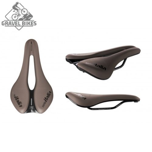 Selle Italia nyereg NOVUS BOOST EVO GRAVEL TM SUPERFLOW L3 145 mm méret, TM mangán ötvözet pálca,, BARNA