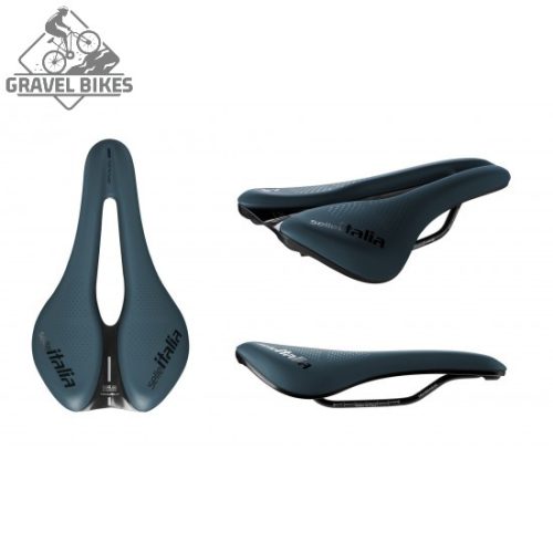 Selle Italia nyereg NOVUS BOOST EVO GRAVEL TM SUPERFLOW L3 145 mm méret, TM mangán ötvözet pálca, KÉK