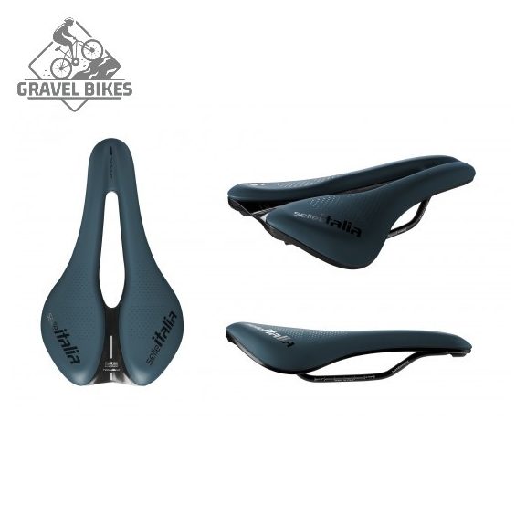 Selle Italia nyereg NOVUS BOOST EVO GRAVEL TM SUPERFLOW L3 145 mm méret, TM mangán ötvözet pálca, KÉK